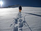 
Climbing Sherpa Lal Singh Tamang Leads The Way Up The Slope At 6858m To The Rock Band Early Morning On The Climb To Lhakpa Ri Summit
